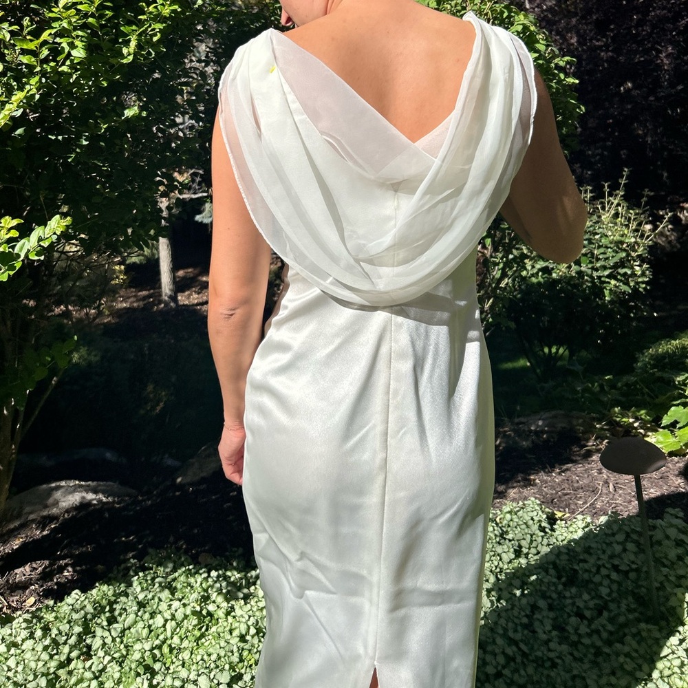 Ivory Draped-Back Wedding Dress